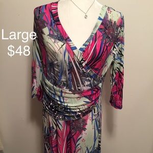 Honey and Lace Rocklin Wrap Dress. Size Large